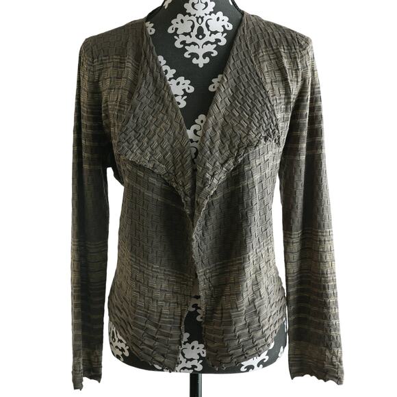 Nic + Zoe Open Textured Silk Blend Cardigan - Size L - Picture 1 of 10